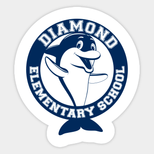 Diamond ES logo in navy and white Sticker